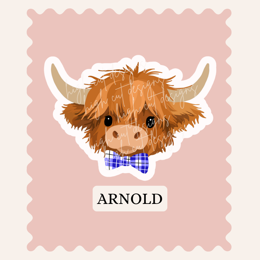 Highland Cow Sticker - Arnold
