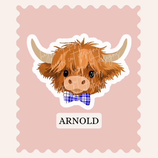 Highland Cow Sticker - Arnold