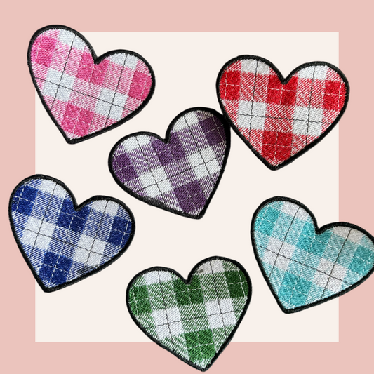 Love Heart Tartan Patch